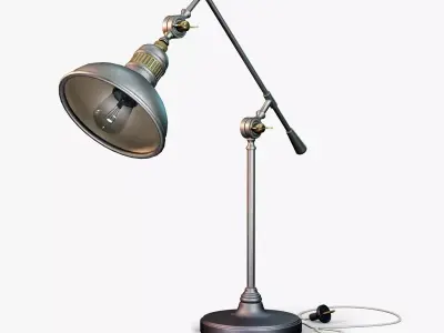Table Lamp Adjustable Vintage Low-poly 3D model