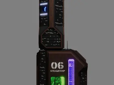 SciFi Cyberpunk Building 06 Low-poly 3D model