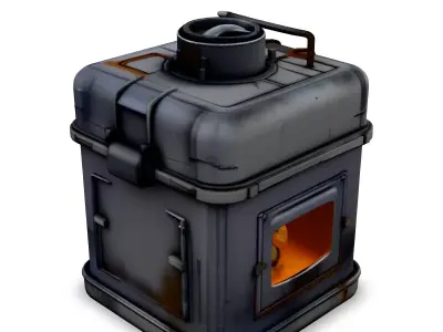 Portable Metal Stove 3D Model Low-poly 3D model