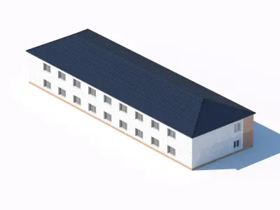 Modern two-story residential building with tiled facade 3D model