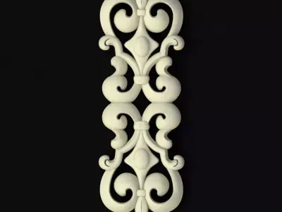 dekor ornamental letter l 3D model