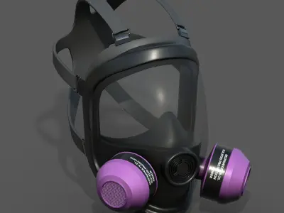 Gas mask helmet scifi futuristic military  Low-poly 3D model
