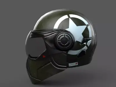 Helmet racer Generic sport scifi human 3d model  Low-poly 3D model