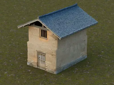 Traditional Rural Dwelling Low-poly 3D model