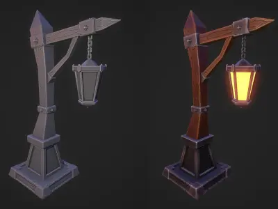 Stylized Streetlamp Low-poly 3D model
