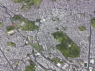 Athens - 3D City Model Low-poly 3D model