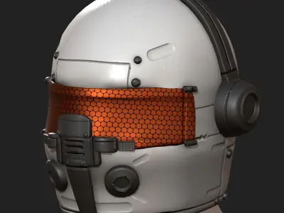 Helmet scifi fantasy futuristic pilot  Low-poly 3D model