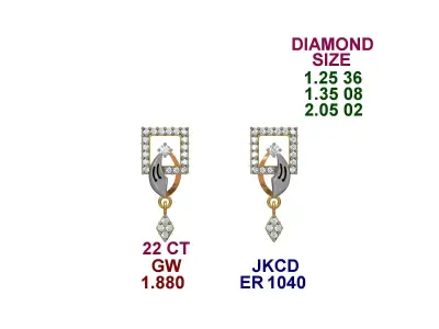 LIGHT WEIGHT YELLOW GOLD EARRING FOR WOMAN  3D print model