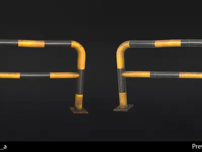 Steel Barriers - In-Game Ready  Low-poly 3D model