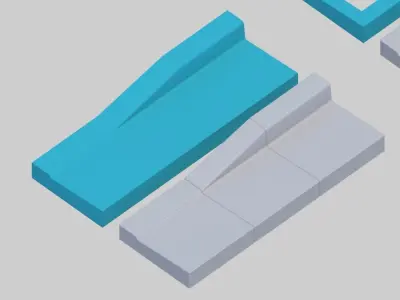 L-shaped gutter Street culvert Type 1 3D model