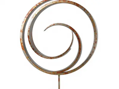 Rustic Spiral Art Sculpture Model Pack Low-poly 3D model