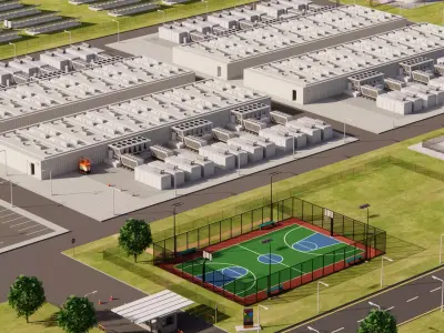 Huge Google Data Center Area 3D model