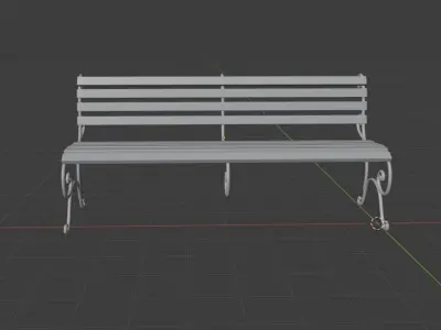bench park Low-poly 3D model