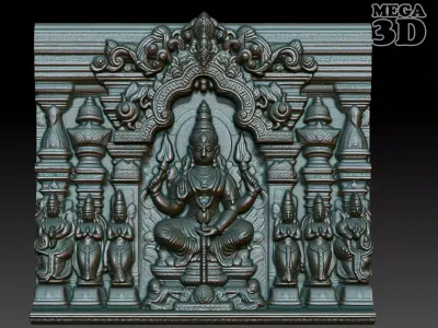 Indian Temple Wall basrelief 22 240619 3D print model