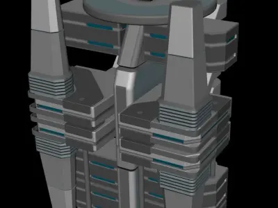 Sci fi Building - VR Low-poly 3D model