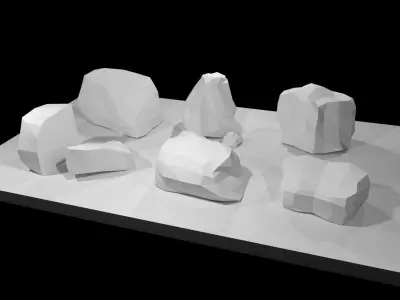 Rocks set of Low-poly 3D model