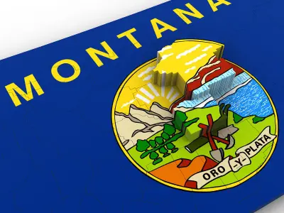 Montana Political Map 3D model
