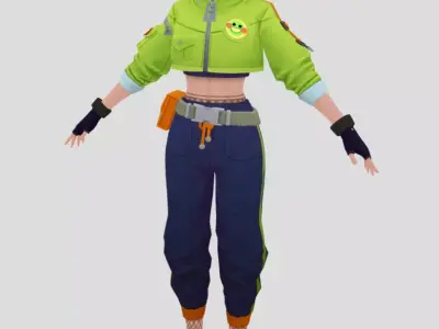   Benedetta Street Blow in Futuristic Style Low-poly 3D model