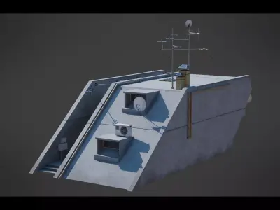 Dystopian Cyberpunk Building 3 Low-poly 3D model