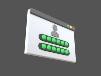 Website Login Correct Password Icon v1 001 Low-poly 3D model