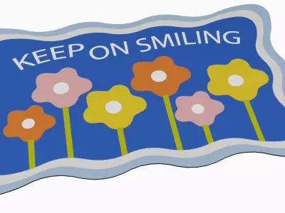 Keep On Smiling Floral Door Mat 3D model
