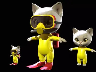 Cat7Pack2 Low-poly 3D model