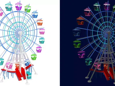 Ferris wheel day and night 3D model