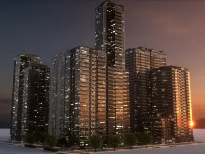 City Block Type B14 3D model