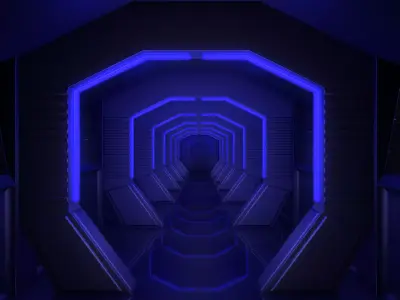 Sci Fi Corridor Low-poly 3D model