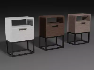 A set of modern bedside tables Low-poly 3D model