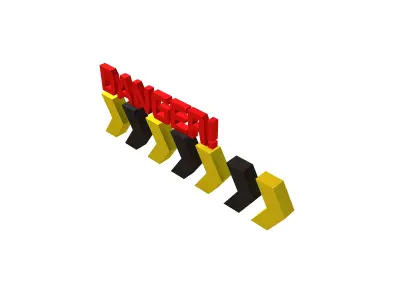 Cyberpunk Future Danger Sign v2 009 Low-poly 3D model