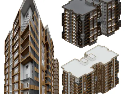 Residential Building 3D model 10