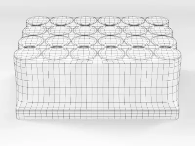 24 pack shrinkwrapped 330ml sleek cans with a card tray base 3D model