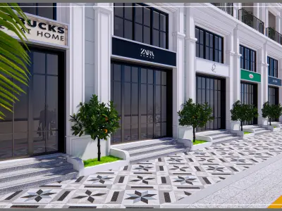 classic flat house model by HT-Meng 3D model