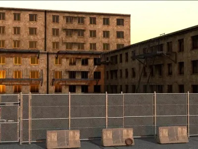 Post-apocalypse barricade scene 3D model