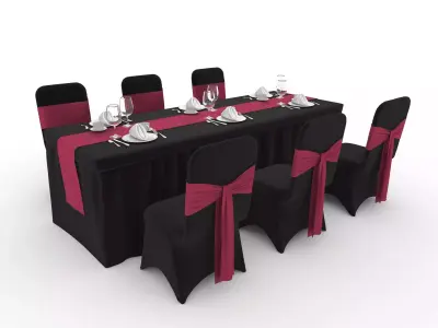 Collection Banquet Table and Chair 42 3D Model Pack
