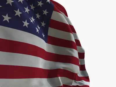  Realistic Animated Flag - Micro-Texture Rigged - Put Your Own Texture - Def USA 