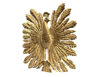 decor set wall panel peacock relied mural CNC 04 3D print 3D print model purchase