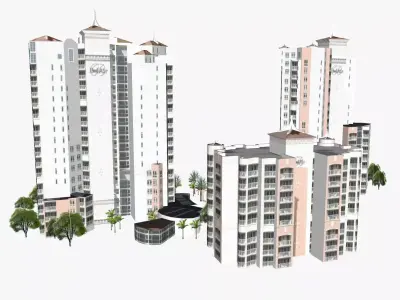 Bel Air Resort Low-poly 3D model