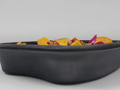 Poke bowl lunch box with cabbage chicken potatoes  3D model