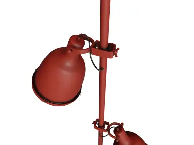 Industrial Three-Head Floor Lamp 3D model