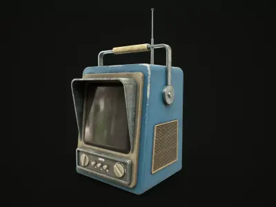 Retro TV Low-poly 3D model