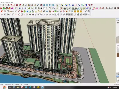Apartment building in classical style sketchup exterior 3D model
