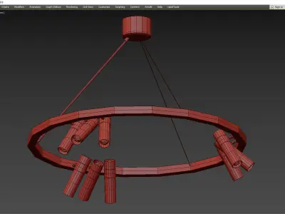 Spoor 9 chandelier Low-poly 3D model