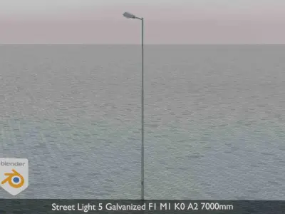 Street Light 5 Galvanized F1 M1 K0 A2 7000mm  Low-poly 3D model