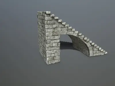 stairs stone staircase Low-poly 3D model