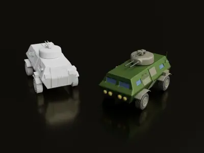Army vehicles  Low-poly 3D model