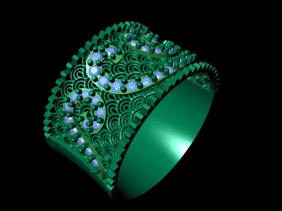 Women Ring 31 light weight fashion ring band for women 3D print model