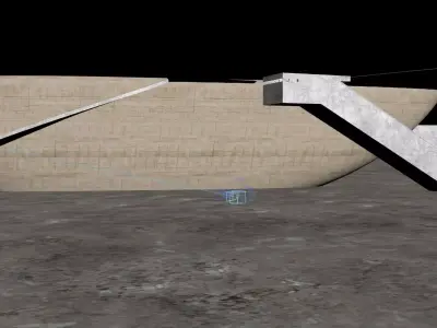 Minimal Concrete Museum Atrium with Spiral Ramp 3D model