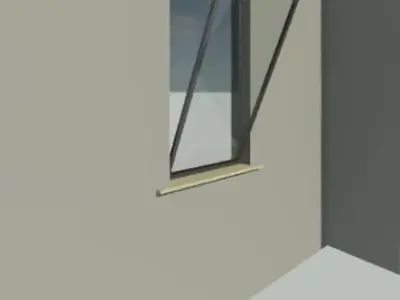 Tilt and Turn window up opening 3D model